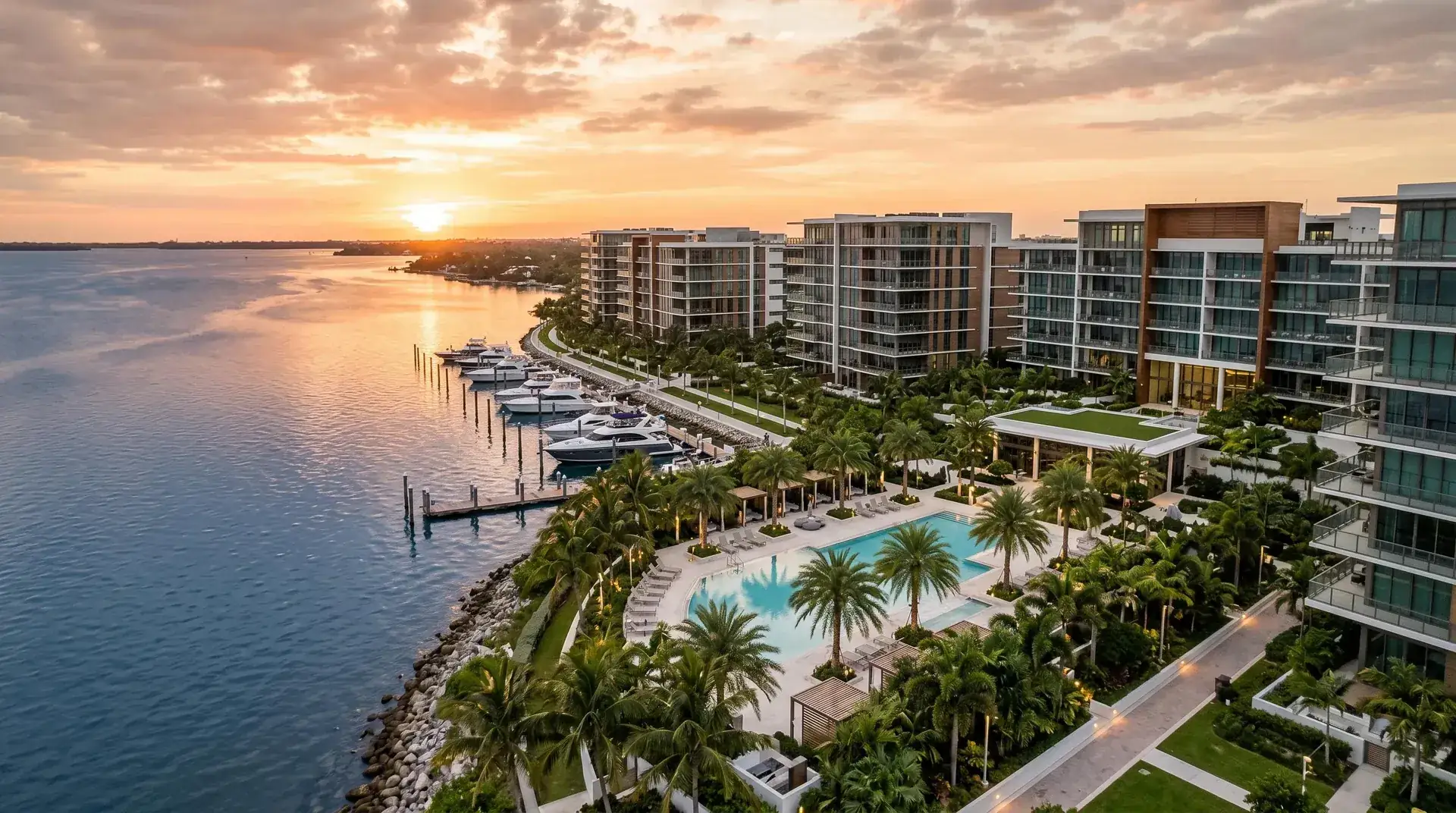 Waterfront apartment community, a property management website design client